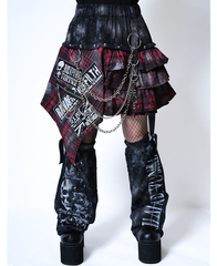 Custom Punkish Check Frill Skirt��Leg Wormer 