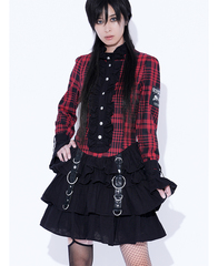 Vandal Queen Check Gauze Frill Onepiece BODY ��+�������@Print Color ��