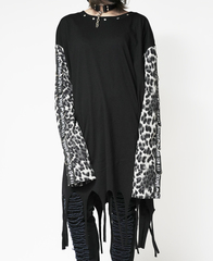 DESIGN SLEEVE GOTHIC PUNK LEOPARD ��Ŀ� ���{�Dˮ�