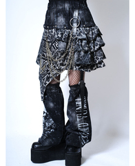Custom Punkish Leopard Frill Skirt��Leg Wormer 