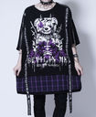 DEVIL IN ME SHOULDER ZIP & LOGO LINE レイヤード カットソー