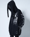 LACE UP SLEEVE RABBIT EARS HOOD ジップ パーカ